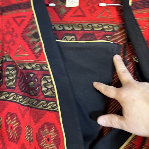 Tina Barrie Petites Jacket 12 USA L Southwest Print Cardigan Statement Sweater - Picture 5 of 10